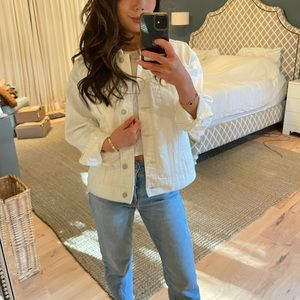 [SOLD] Pilcro Anthropologie White Boyfriend Denim Jacket